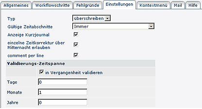 sammelzetkorrektur-Einstellungen sammelzetkorrektur-Einstellungen