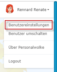 Benutzereinstellung Benutzereinstellung
