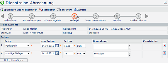 Reiseabrechnung_Belege Reiseabrechnung_Belege
